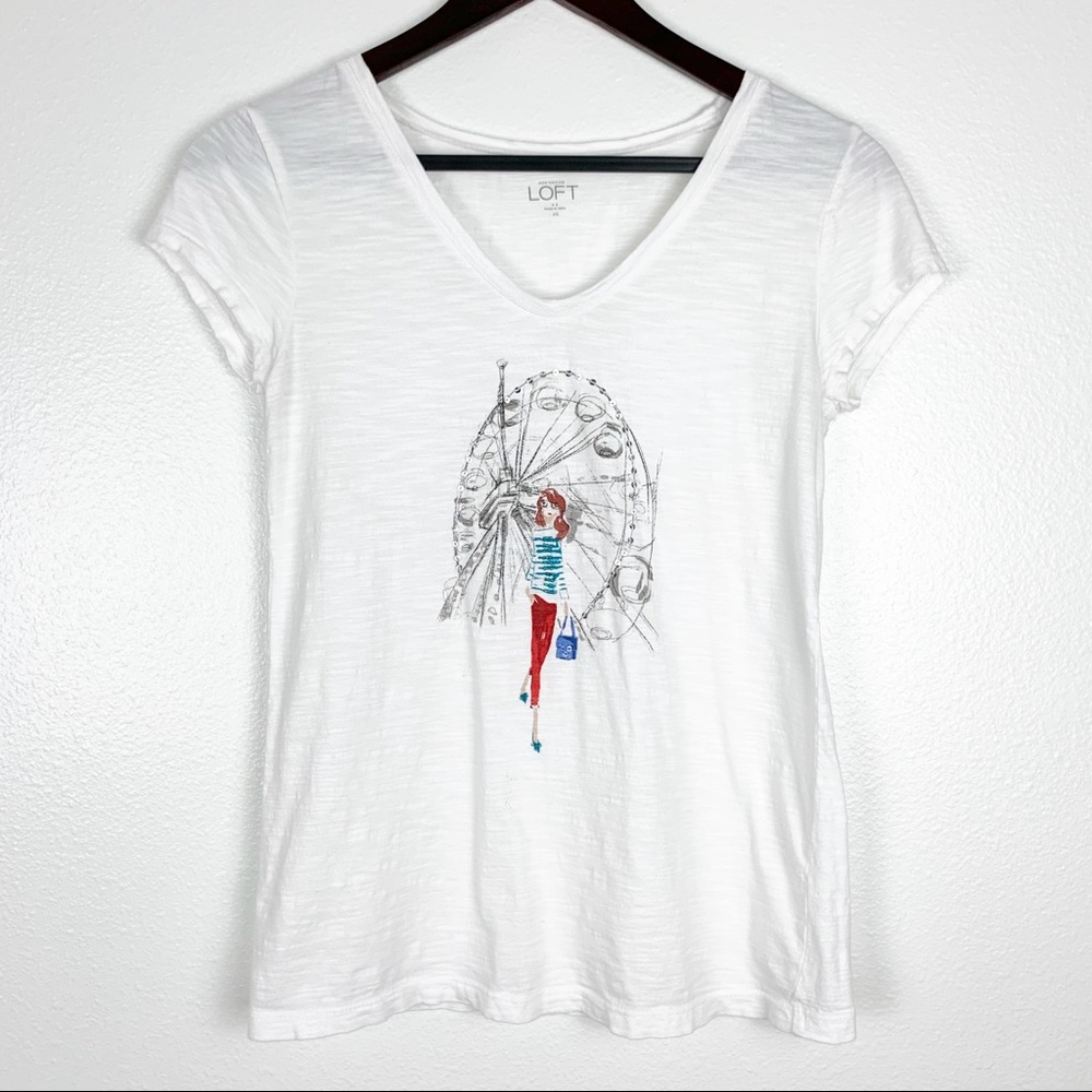 LOFT V-NECK WHITE T-SHIRT